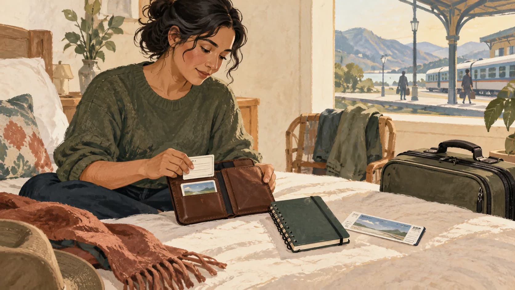 A travel wallet with appointment card.